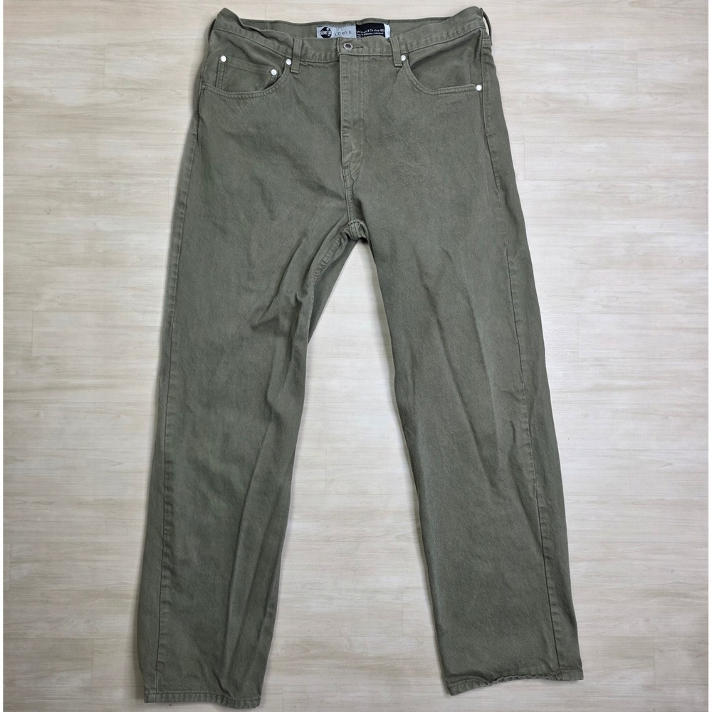 Levis SilverTab Loose Fit Jeans Mens 36 x 32 Olive Green Drab Baggy Denim Pants